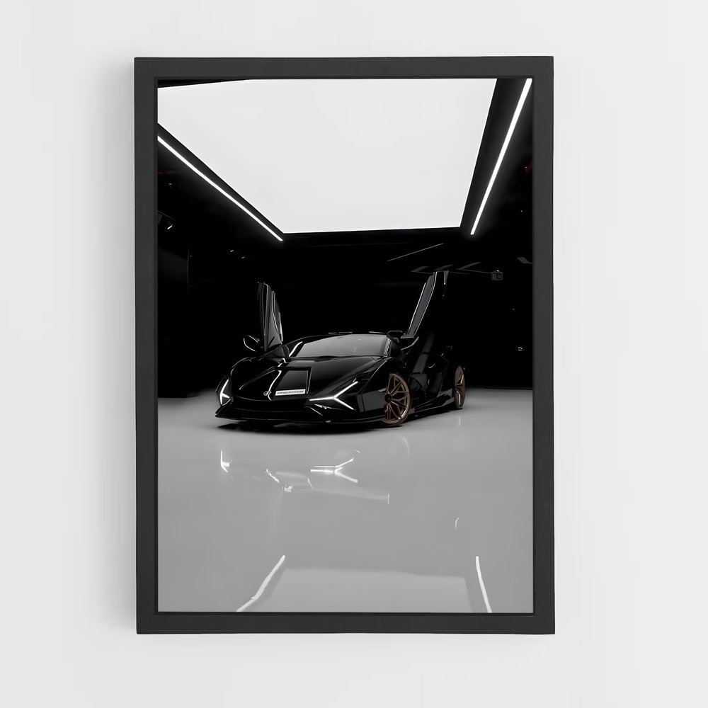 Poster Sian Noir et Blanc – affiche Lamborghini (vue 2)